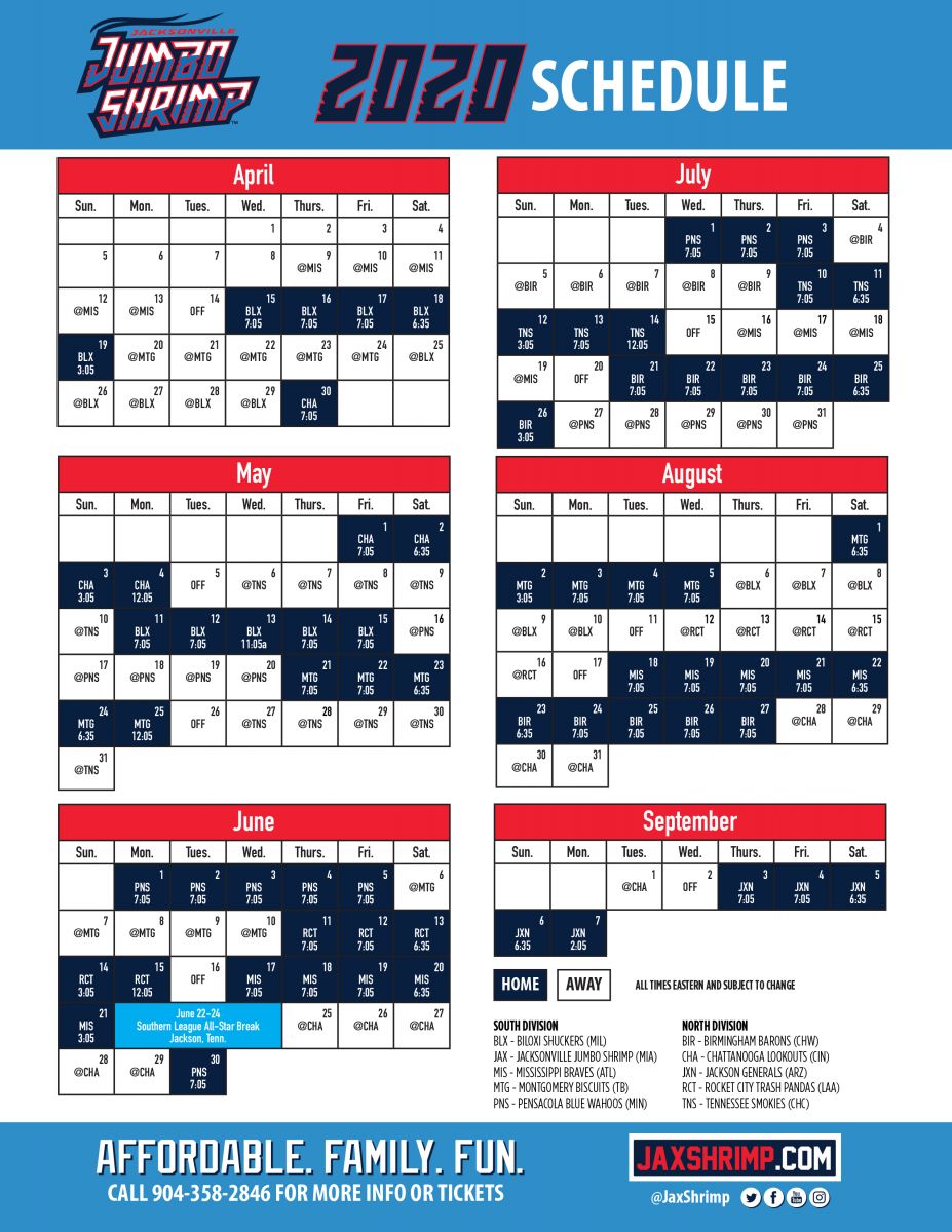 Jumbo Shrimp Reveals its 2020 Home Games